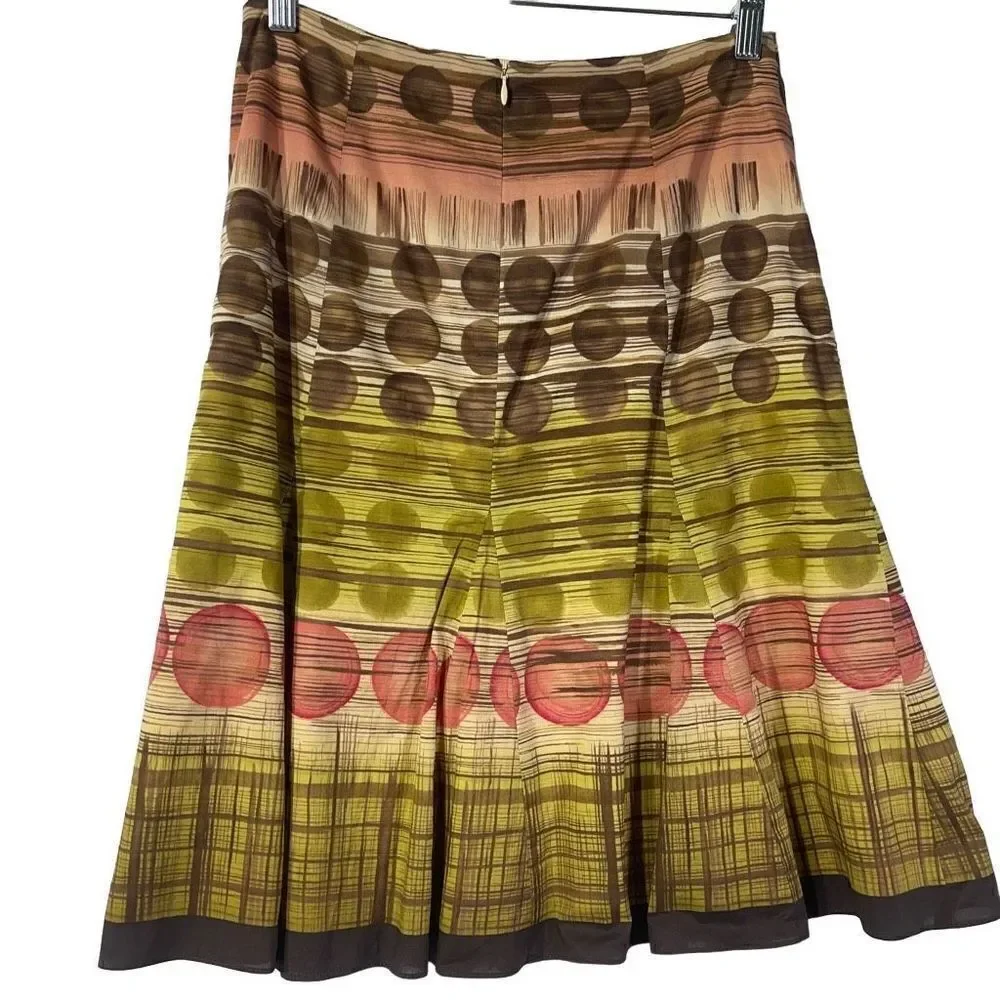 Talbots Women's Vintage Multicolor A-line pleated ruffle Skirt Size Petite 6
